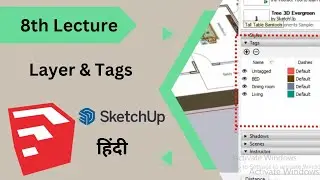 Sketchup Layer and tags learn for adding components in hindi How to add interioro furniture