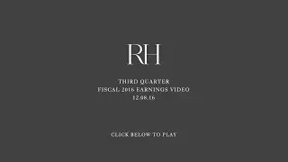 RH Q3 Fiscal 2016 Earnings Presentation