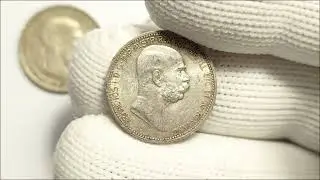 [3/6] Srebrne monety Austro-Węgierskie z Franciszkiem Józefem I. Austria 1 i 2 korony.