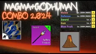 *1 SHOT* Magma + Godhuman Combo 2024 (Blox Fruits)