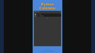 Python Calendar | Python Tutorial 