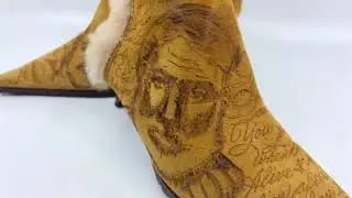 Customized Ernest Hemingway Boots l Calligraphy, Handlettering l by Master Penman Connie Chen