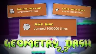 ¡COMO CONSEGUIR LOS ICONOS Y LOGROS DE SALTOS CON ESTE NIVEL EN GEOMETRY DASH 2.2!