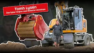 Tomh Lysén återfyller rörgrav med siktskopan