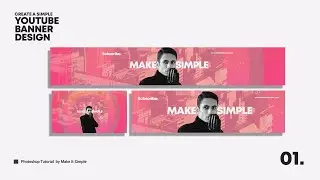 Photoshop Tutorial: Simple YouTube banner #1 (Free PSD)