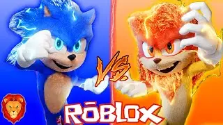 SONIC LA PELICULA VS LEON PICARON LA PELICULA EN ROBLOX | BATALLA EPICA DE PERSONAJES EN ROBLOX
