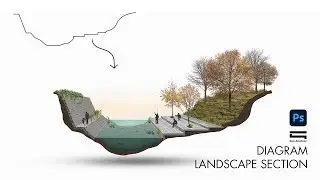 Architecture Diagram Landscape section by Photoshop (Hậu kỳ Diagram mặt cắt kiến trúc)
