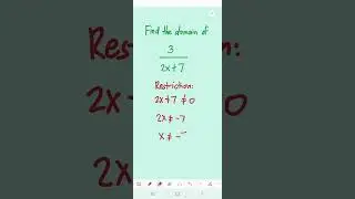 Finding the domain of a rational function #math #mathshorts #domain #algebra