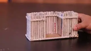 How to make news paper craft table organiser ideas for pen pencil eraser knife sesor glue color etc