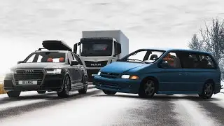 BeamNG Drive - Dangerous Overtaking Crashes #2