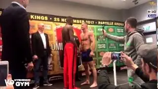 Weighing Rumble Of The Kings 2017 - Artur Kyshenko vs Constantino Nanga