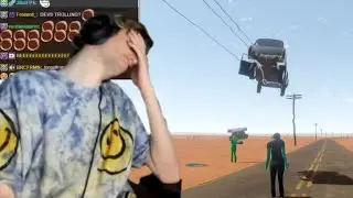xQc is having an amazing time in Long Drive with Jesse,Poke & Dizzy that they make the car fly