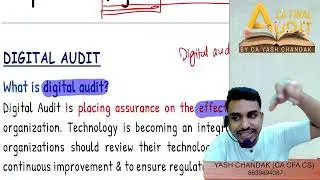 Digital Audit and assurance - CA Final Audit May 2024 onwards | Very important chapter |