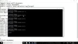 Java program for display name of the weekdays. [CMD]