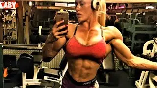 DEVIANT FEMALE BODYBUILDER LUISE, FBB MUSCLE WORKOUT