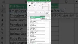 EXTRACT FIRST NAME USING TEXTBEFORE FUNCTION IN EXCEL 