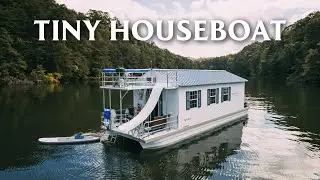 6 Guest Tiny House on the Water! // Tiny Houseboat Full Tour!