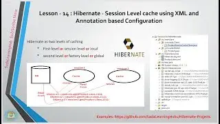 Lesson - 14 : Hibernate - Session Level cache using XML and Annotation based Configuration