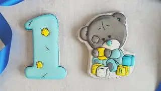 Пряник мишка Тедди. Пряник на годик для мальчика.