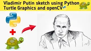 Vladimir Putin🔥 Sketch using Python Turtle Graphics in Python Coding 