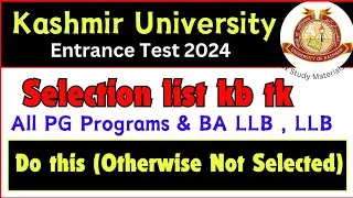 BA LLB, LLB & Other PG Programmes Big Update (Update your Marks before this Date) Kashmir University