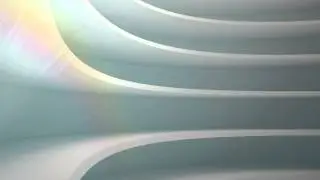 The White Room 2 curved corridor