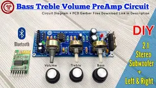 Heavy bass treble volume control circuit for amplifier DIY