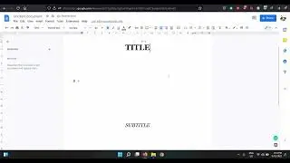 How to create a Title age on Google Docs