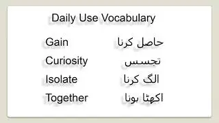 Daily use Vocabulary with Urdu/Hindi Translation