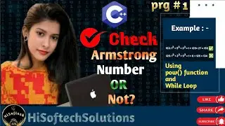 C++ program to check Armstrong Number using while loop | Armstrong Number using pow() function