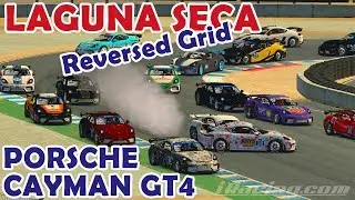 Porsche 718 Cayman GT4 at Laguna Seca Reversed grid