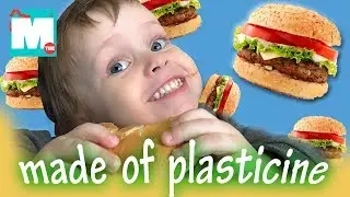 Hamburger from plasticine Cooking Study Video for children