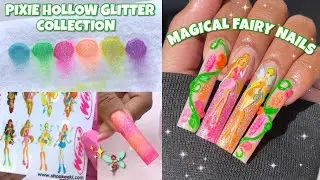 MAGICAL FAIRY NAILS 🧚🏽‍♀️✨ UNBOXING BOMBNAILS PIXIE HOLLOW GLITTER ACRYLIC COLLECTION | 3D NAILS