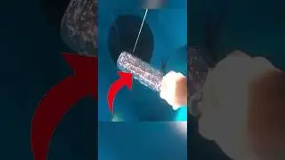 The bottle is crushed by the pressure