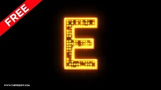 English alphabet with glittering led lights effects,letter E green screen video,Disco letters effect