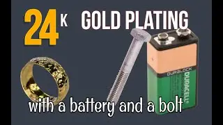 Gold plating at home with a SINGLE 9v battery. This is NOT a trick this is real gold plating