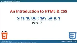 HT11002-07 - An Introduction to HTML - Part-7