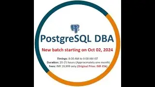PostgreSQL DBA Online Training - Demo Recording Video