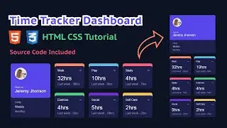 How to create Responsive Time Tracker Dashboard using HTML CSS