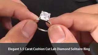 Elegant 3.5 Carat Cushion Cut Lab Diamond Solitaire Ring