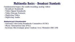 Multimedia Basics - Broadcast Standards