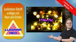 Justierbare Schrift einfügen mit Neon und Schein in Luminar Neo