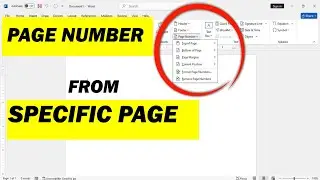 How to start page numbering from specific page |How to Insert Page Number in Word from Specific Page