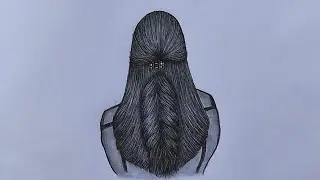 Beautiful hair Sketch of a girl//Easy for beginners step by step