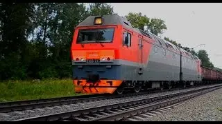 Синара 2ЭС6-217 с поездом |  Electric train 2ES6 