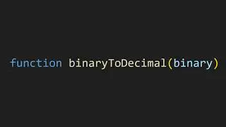 Converting binary numbers to decimal in js