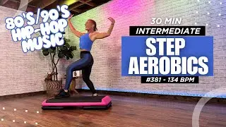 30 Min - 80's - 90's STEP CARDIO Aerobics Workout - Intermediate Step 134 BPM 