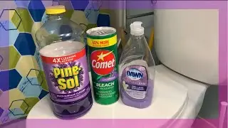 💜🚽 Requested! Lavender Pinesol w/ Comet, & Dawn ASMR Toilet Cleaning! 🚽💜