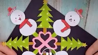 Оригинальная снежинка снеговики и елка #оригинальнаяснежинка