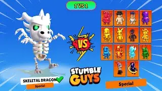 SKELETAL DRAGON VS ALL SPECIAL SKINS | STUMBLE GUYS SPECIAL SKIN BATTLE
